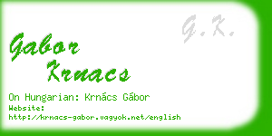 gabor krnacs business card
